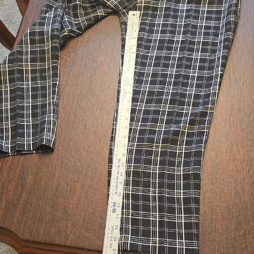 Women's Black Plaid Dress Pants - Picture 6 of 7